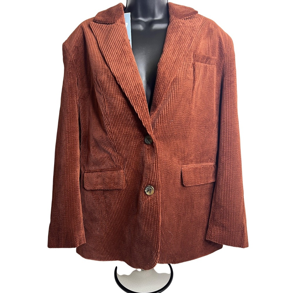 Future Collective Blazer Womens Small Corduroy Reese Blutstein‎ Jacket Pockets